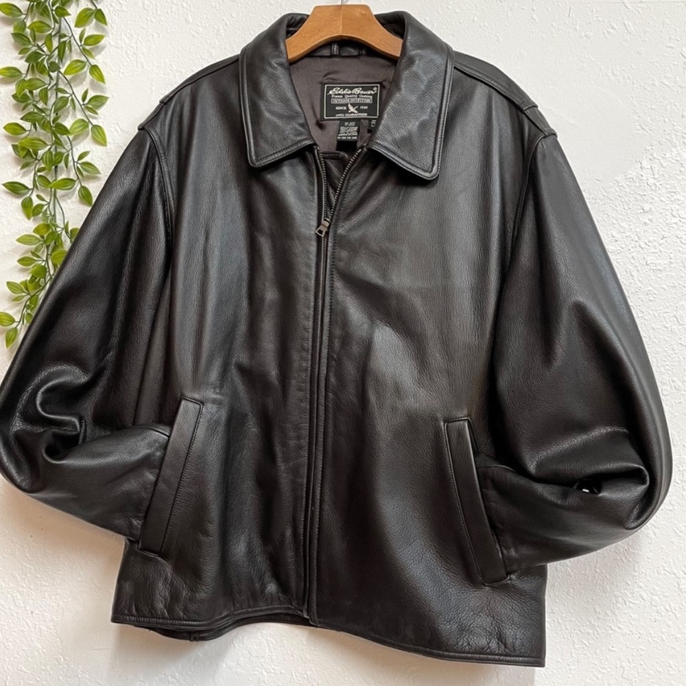 Eddie Bauer Deep Brown Genuine Leather Jacket